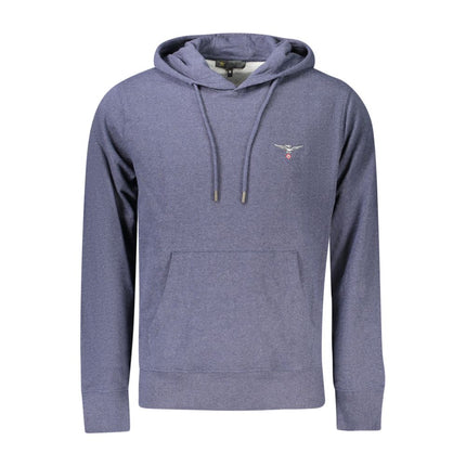Accademia Militare Blue Recycled Cotton Men's Hooded Sweatshirt