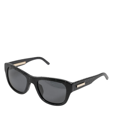 Dolce & Gabbana DG4177 Black Leather Frame Tinted Lens Sunglasses