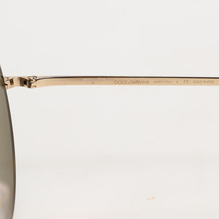 Dolce & Gabbana Gold Metal Round Shades Eyewear Sunglasses