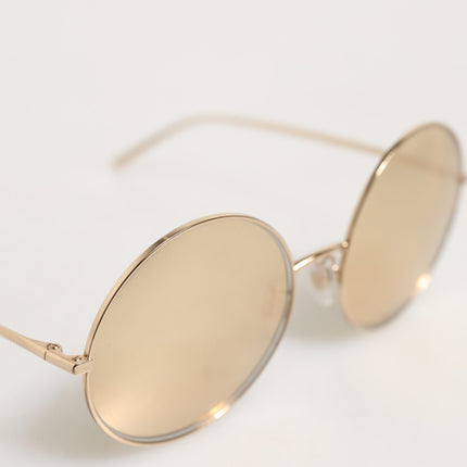 Dolce & Gabbana Gold Metal Round Shades Eyewear Sunglasses