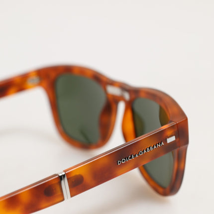 Dolce & Gabbana DG6089 Havana Full Rim Round Lenses Foldable Sunglasses
