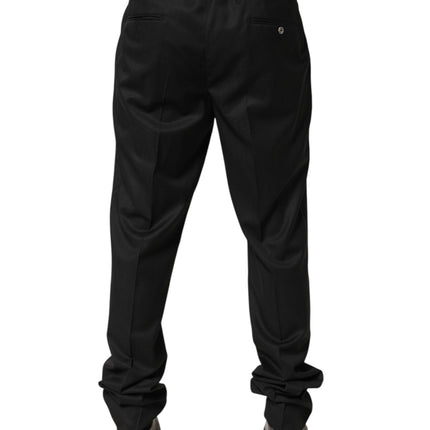 Dolce & Gabbana Black Wool Formal Dress Men Trouser Pants