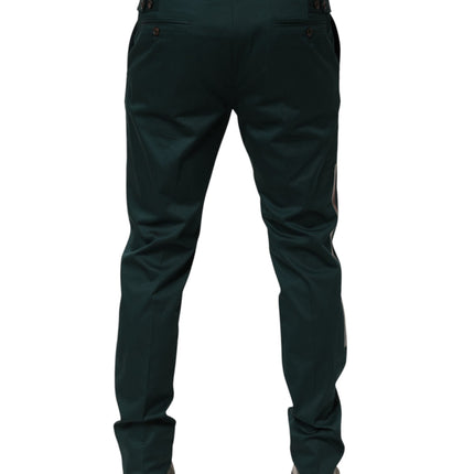 Dolce & Gabbana Green Cotton Formal Dress Men Trouser Pants