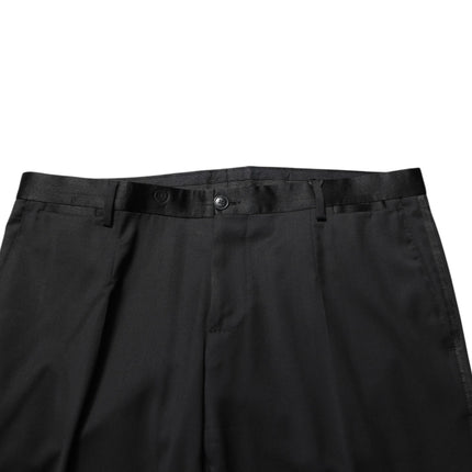 Dolce & Gabbana Black Wool Formal Dress Men Trouser Pants