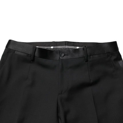 Dolce & Gabbana Black Wool Formal Dress Men Trouser Pants
