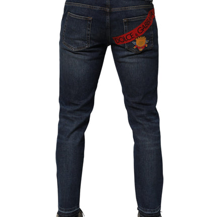 Dolce & Gabbana Blue Cotton Stretch Skinny Men Denim Jeans
