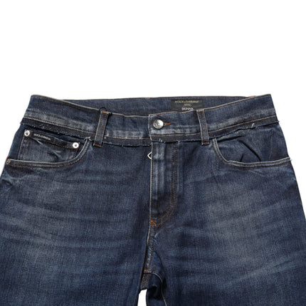 Dolce & Gabbana Blue Cotton Stretch Skinny Men Denim Jeans