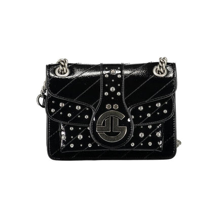 Gaelle Paris Black Polyurethane Women Shoulder Bag