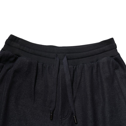 Dolce & Gabbana Black Cotton Blend Drawstring Jogger Jogger Pants