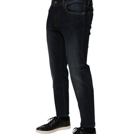 Dolce & Gabbana Dark Blue Cotton Skinny Men Denim Jeans