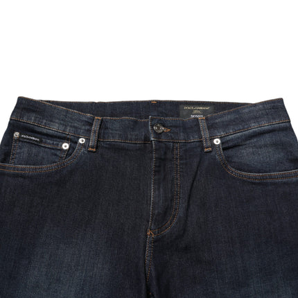 Dolce & Gabbana Dark Blue Cotton Skinny Men Denim Jeans