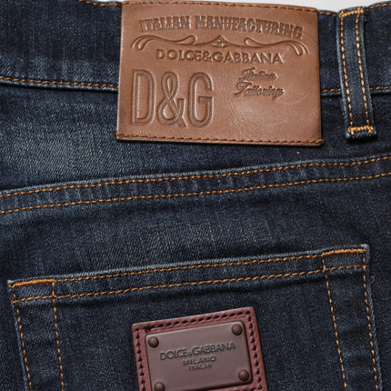 Dolce & Gabbana Dark Blue Cotton Skinny Men Denim Jeans