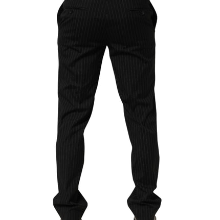 Dolce & Gabbana Black Striped Dress Formal Men Trouser Pants