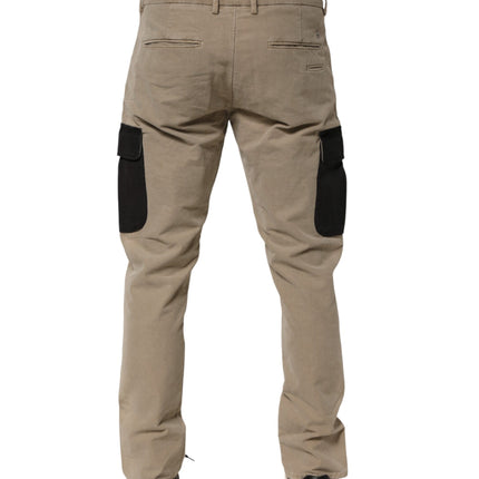 AT.P.CO Beige Mid Waist Skinny Men Cargo Chino Trouser Pants