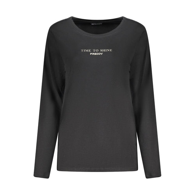 Freddy Black Cotton Women T-Shirt