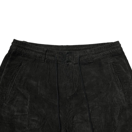 Dondup Black Mid Waist Cropped Corduroy Men Trouser Pants