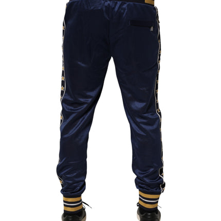 Dolce & Gabbana Blue Nylon Jogger Mid Waist Trouser Pants