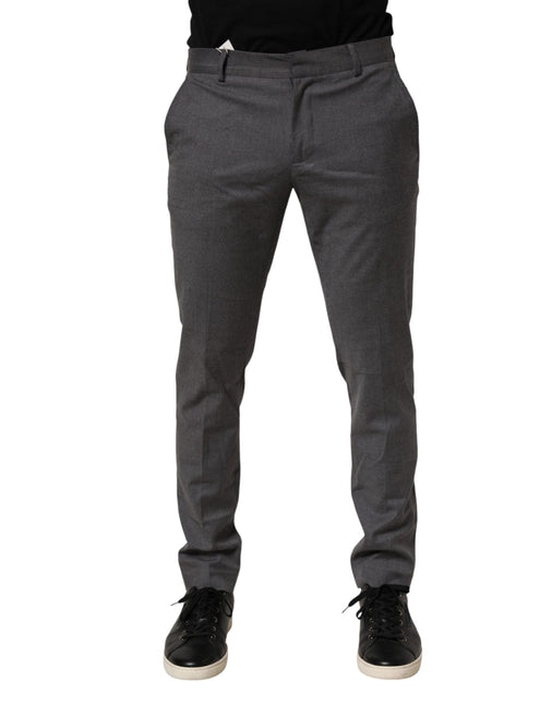 Daniele Alessandrini Gray Polyester Formal Dress Trouser Pants
