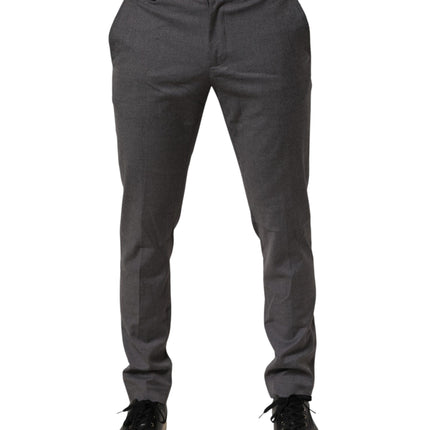 Daniele Alessandrini Gray Polyester Formal Dress Trouser Pants