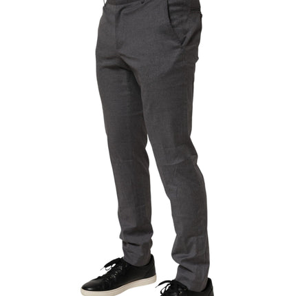 Daniele Alessandrini Gray Polyester Formal Dress Trouser Pants
