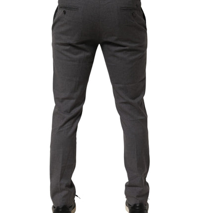 Daniele Alessandrini Gray Polyester Formal Dress Trouser Pants