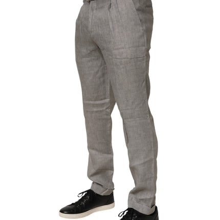 Briglia 1949 Gray Mid Waist Dress Formal Skinny Men Pants