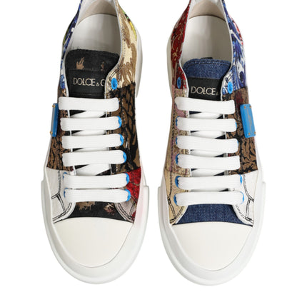 Dolce & Gabbana Multicolor Patchwork Low Top Sneakers Shoes