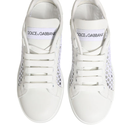 Dolce & Gabbana White Mesh Inserts Low Top Sneakers Shoes