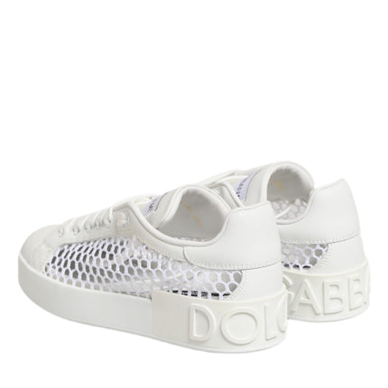 Dolce & Gabbana White Mesh Inserts Low Top Sneakers Shoes