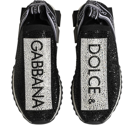 Dolce & Gabbana Black Silver Slip On Sorrento Sneakers Shoes