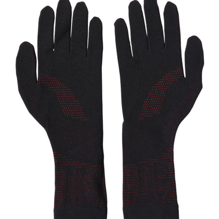 Dolce & Gabbana Black DG Logo Cotton Hands Mitten Men Gloves