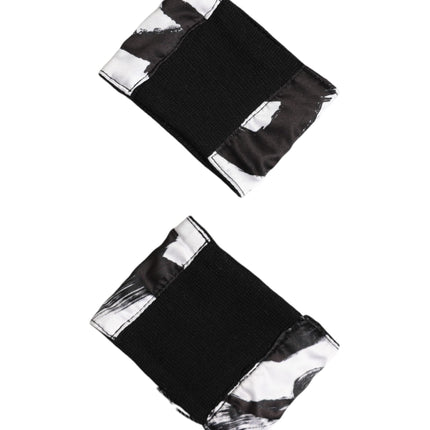 Dolce & Gabbana Black White DG Logo Silk 1 Pair Wristband
