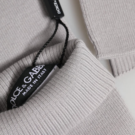 Dolce & Gabbana Gray Virgin Wool Knitted Fingerless Men Gloves