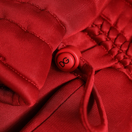 Dolce & Gabbana Red Viscose Motorcycle Biker Mitten Gloves