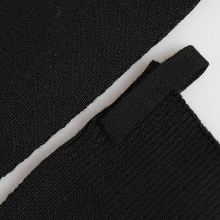 Dolce & Gabbana Black Virgin Wool Knitted Fingerless Men Gloves