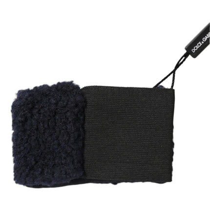 Dolce & Gabbana Black Wool Knitted Sweatbands Men Wristband