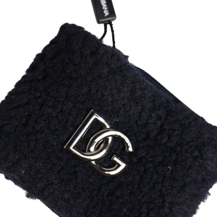 Dolce & Gabbana Black Polyester Logo Plaque Men One Size Wristband