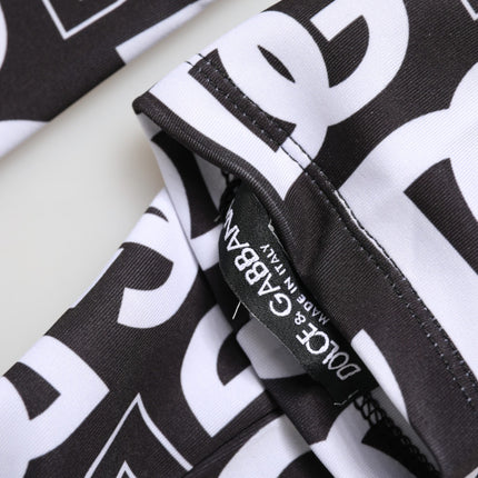 Dolce & Gabbana Black White DG Logo Elbow Length Mitten Gloves