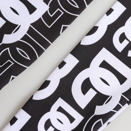 Dolce & Gabbana Black White DG Logo Elbow Length Mitten Gloves