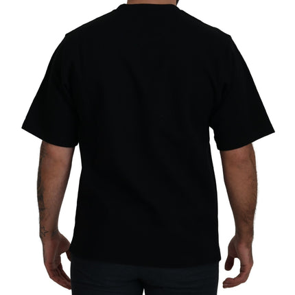 Dolce & Gabbana Cotton Black Printed Crewneck Tee T-shirt