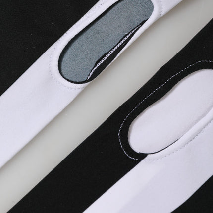 Dolce & Gabbana Black White Nylon Fingerless Wrist Length Gloves