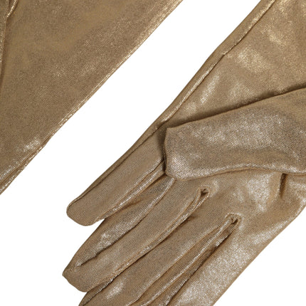 Dolce & Gabbana Beige Nylon Long Elbow Length Mitten Gloves