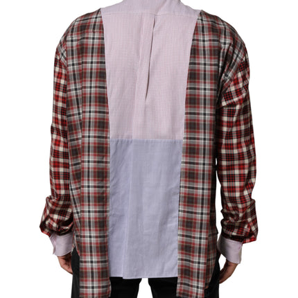 Dolce & Gabbana Multicolor Cotton Collared Checkered Shirt