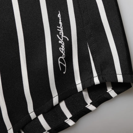Dolce & Gabbana Black White Stripes Men MARTINI Dress Shirt