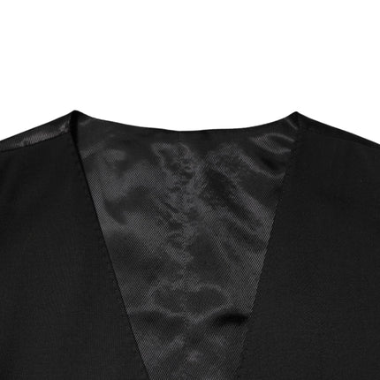 Dolce & Gabbana Black Polyester Dress Formal Waistcoat Vest