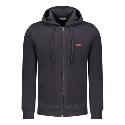 Rifle Blue Cotton Men's Hooded Sweatshirt