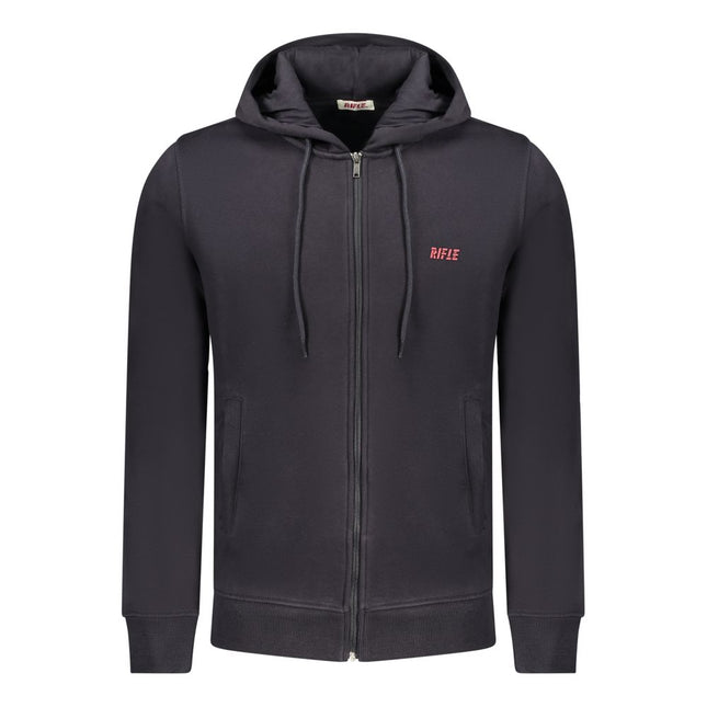 Rifle Blue Cotton Men's Hooded Sweatshirt
