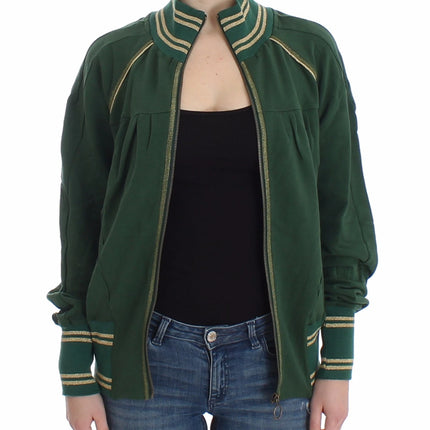 John Galliano Green Mock Zip Cardigan Sweatshirt Sweater Jacket