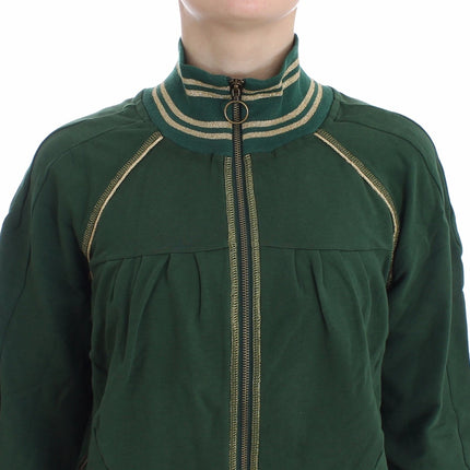 John Galliano Green Mock Zip Cardigan Sweatshirt Sweater Jacket
