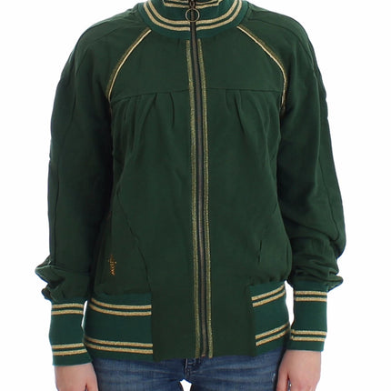 John Galliano Green Mock Zip Cardigan Sweatshirt Sweater Jacket